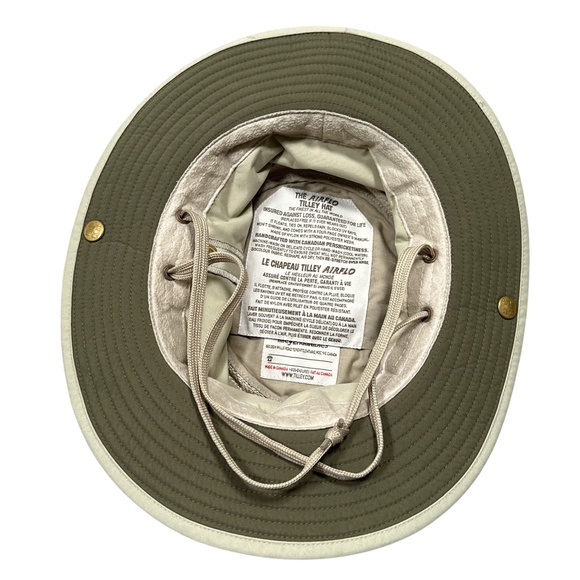 Tilley Airflo LTM3 Nylon Tan Made in Canada Hiking Brim Sun Hat Unisex 7 3/4 - Picture 8 of 13